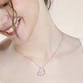 wholesale 925 Sterling Silver Koala Heart Pendant Necklace with Cubic Zirconia Stones for Women-0-3