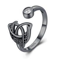 wholesale 925 Sterling Silver Knotwork Ring-A-Black Celtic
