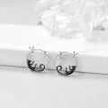 wholesale 925 Sterling Silver Star and Cat Design Hoop Earrings for Women Girls -0-4