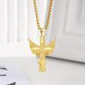wholesale Gold 925 Sterling Silver Saint Gabriel Angel Cross Pendant Necklace with Winged Statue Charm for Men-0-1