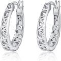 wholesale 925 Sterling Silver Celtic Knot Heart Hoop Earrings - Perfect Gift for Love & Friendship-0-0