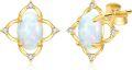 wholesale 14K Yellow Gold Opal Earrings Flower Triangle Star Vintage Studs for Women -0-0
