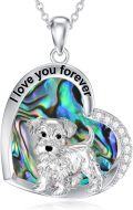 wholesale 925 Sterling Silver I Love You Forever Dog Lover Gift Heart Pendant Necklace-0-0