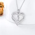 TOUPOP Sterling Silver Heart Initial A-Z Letter Pendant Necklace-0-4