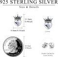 wholesale 925 Sterling Silver Crystal Crown Heart Stud Earrings - Gifts for Daughters & Granddaughters-0-3