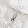 wholesale 925 Sterling Silver Cross & Stone Mountain Pendant Necklace for Women Skiing Gifts-0-4