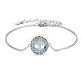 wholesale 925 Sterling Silver Blue Crystal Tree of Life Charm Anklet for Women Girls  6-8 Adjustable Chain Length-0-0