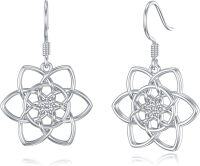 wholesale 925 Sterling Silver Celtic Knot Tree of Life Lotus Drop Earrings-Celtic Style-6