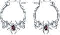 wholesale 925 Sterling Silver Garnet Spider Celtic Knotwork Huggie Hoop Earrings  for Women and Girls-0-0