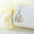wholesale 925 Sterling Silver Musical Themed Pendant with Dancing Girl and Heart Design Necklace-0-1