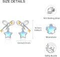 wholesale 925 Sterling Silver Blue Opal Star Drop Earrings for Women Celestial Jewelry-0-2