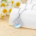 wholesale 925 Sterling Silver Waterdrop Moonstone Pendant Necklace With Dandelion Design-0-3