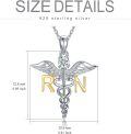 wholesale TOUPOP Nurse Gifts For Women 925 Sterling Silver Caduceus Angel Wing Rn Necklaces Jewelry Gifts For Nurses Doctors Medical Students Nurses Week Appreciation Graduation Christmas Gift -0-3