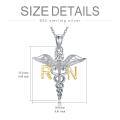 TOUPOP Sterling Silver Caduceus Angel Wing RN Necklace Jewelry Gift-0-3