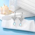 wholesale 925 Sterling Silver Celtic Moonstone Leverback Filigree Trinity Drop Earrings-0-1