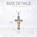 wholesale 925 Sterling Silver Gold Plated Jesus Christ Crucifix Pendant Necklaces for Men & Women - Christian Gifts (Gold)-0-4