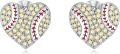 wholesale 925 Sterling Silver Heart-Shaped Baseball Stud Earrings for Women Girls-0-0