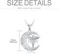 wholesale 925 Sterling Silver Crystal Caduceus Angel Wings RN Crescent Moon Necklace-0-3