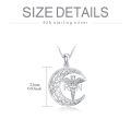 wholesale 925 Sterling Silver Crescent Moon Pendant With Caduceus And Rn Letters-0-3