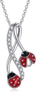 wholesale 925 Sterling Silver Ladybug Infinity Love Pendant Necklaces for Women Gift Ideas-0-0