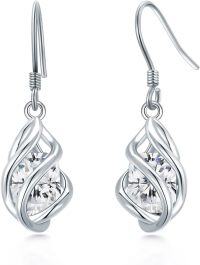 wholesale 925 Sterling Silver May Birthstone Dangle Drop Earrings Mother s Day Valentine s Birthday Anniversary Gifts for Women Girls-04-Apr-Cubic Zircon