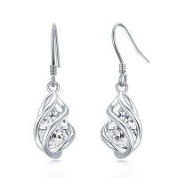 wholesale 925 Sterling Silver Twisted Design Yellow Gemstone Drop Earrings-04-Apr-Cubic Zircon