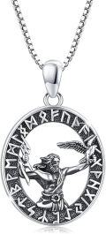 wholesale 925 Sterling Silver Greek Mythology Pendant Necklaces with God of Lightning and Thunder Design - Gothic Punk Style Jewellery Gifts for Him-0-0