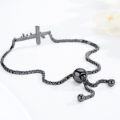 wholesale 925 Sterling Silver Faith Cross Bracelet with Gold Rosary Layered Anklet Religious Christian s for Women-0-13