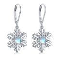 wholesale 925 Sterling Silver Snowflake Drop Earrings With Opal And Cubic Zirconia For Women-0-0