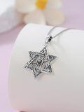 TOUPOP Sterling Silver Abalone Shell Star Of David Necklace Pendant Jewelry-0-1