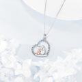 wholesale 925 Sterling Silver Heart-Shaped Pendant with Colorful Crystals and Angel Design - Always My Mother Forever Love s for Women's Birthdays & Mothers' Days-0-2