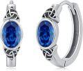 wholesale Sterling Silver Celtic Knot Hoop Earrings with Cubic Zirconia-0-0