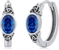 wholesale Sterling Silver Celtic Knot Hoop Earrings with Cubic Zirconia-Earrings-09 September