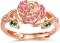 wholesale Sterling Silver Rose Gold Birthstone Adjustable Ring for Women-10 Oct - Tourmaline