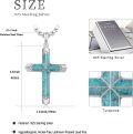 wholesale 925 Sterling Silver Turquoise Inlay Cross Pendant Necklace for Men Religious s-0-1