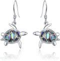 wholesale 925 Sterling Silver Abalone Shell Sea Turtle Dangle Earrings for Women Hypoallergenic Ocean -0-0
