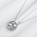 wholesale 925 Sterling Silver Yin Yang Cats Pendant Necklace Jewelry Set-0-1