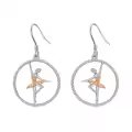 TOUPOP Sterling Silver Crystal Ballerina Dangle Drop Earrings-0-0