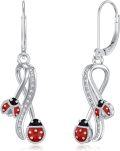 wholesale TOUPOP Animal Earrings (ladybug), Silver -0-0