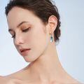 wholesale 925 Sterling Silver Drop Earrings Vintage Red Crystal Moonstone Teardrop For Women-0-1