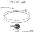 wholesale 925 Sterling Silver Blue Sapphire Mandala Charm Anklet for Women-0-2