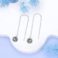 wholesale 925 Sterling Silver Sports Long Chain Dangle Drop Earring with Volleyball Design Gift for Women-0-2
