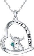 wholesale 925 Sterling Silver Cow Clover Pendant Necklace for Women Girls Friendship-0-0