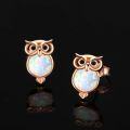 wholesale 925 Sterling Silver Opal Owl Stud Earrings - Cute Animal Jewelry for Women-0-1