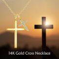 wholesale 14k Gold Cross Pendant With Diamante Detailing-0-5