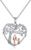 wholesale TOUPOP Father Necklace Sterling Silver Father Necklace Heart Tree Of Life Abalone Shell Jewelry Gifts -0-0
