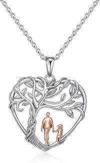 wholesale TOUPOP Father Necklace Sterling Silver Father Necklace Heart Tree Of Life Abalone Shell Jewelry Gifts -undefined
