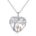 TOUPOP Sterling Silver Abalone Shell Father Heart Tree Of Life Necklace-0-0
