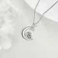 wholesale 925 Sterling Silver Sloth on Crescent Moon Star Charm Necklaces Wholesale - Adorable Gifts for Her-0-3