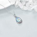 wholesale 925 Sterling Silver Teardrop Moonstone Mountain Range Pendant Necklace with Gold Sun Charm for Nature Lovers-0-3